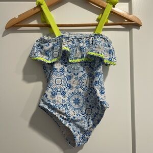 Tommy Bahama Kids White and Blue Bathing Suit